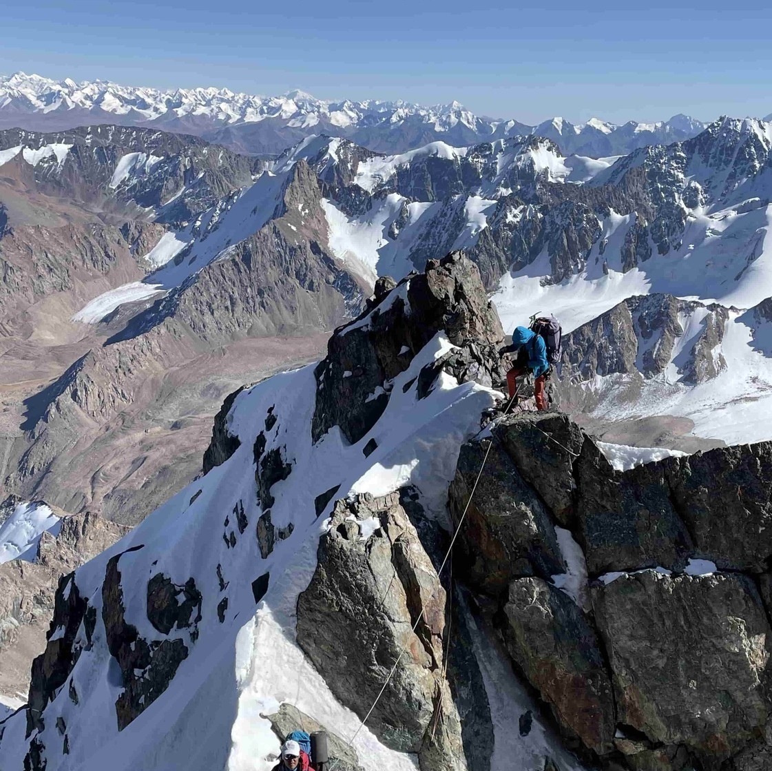 view to highest summit in Kyrgyzstan, Peak Pobeda 7439m