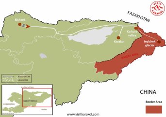 Map of helicopter tour - Kyrgyzstan Map of helicopter tour - Kyrgyzstan