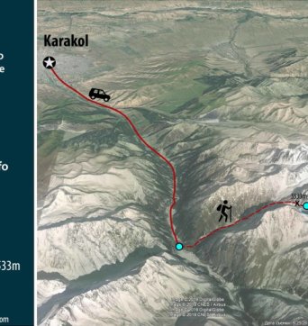 Map of Ala-Kul trekking tour 1 day Map of Ala-Kul trekking tour 1 day