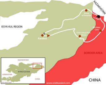 Route of tour - Ring of Sary-Jaz 2 days Route of tour - Ring of Sary-Jaz 2 days