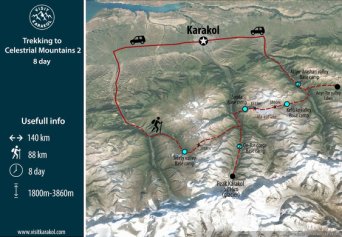 Map of Trekking tour in Karakol Map of Trekking tour in Karakol