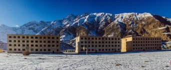 Abandoned flats at Inylchek town, located 150 km from Karakol on elevation 2500 meters.