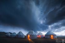 Yurt camp on Son-Kul lake