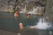 Natural hot spring under the sky