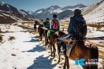 Winter horseback country