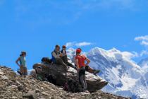 Having a rest on Inylchek glacier