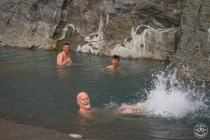 Black stone hot spring