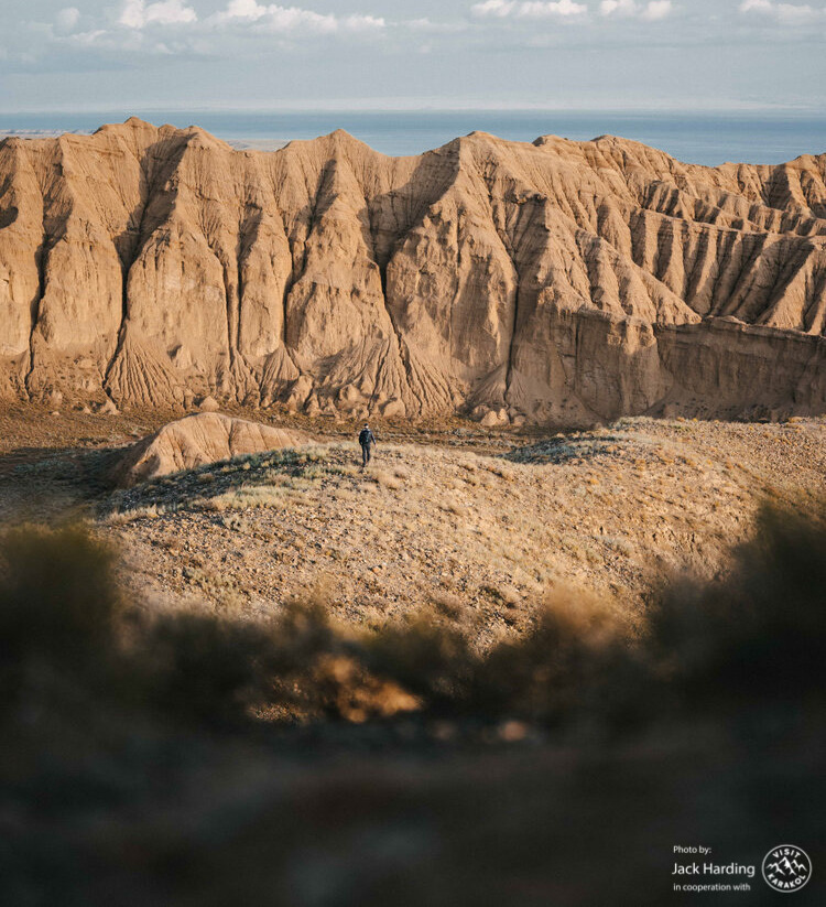 Forgotten Rivers Canyon with the famous Issyk-Kul in the backdrop. Photo Kai Grossman