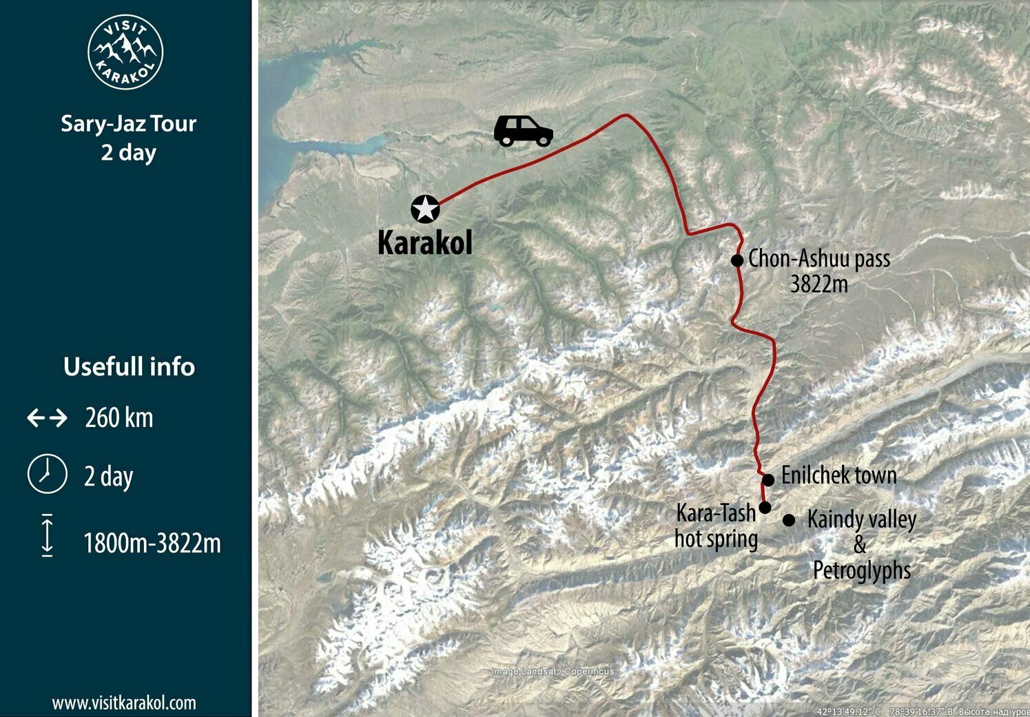 Route of Sary-Jaz day trip