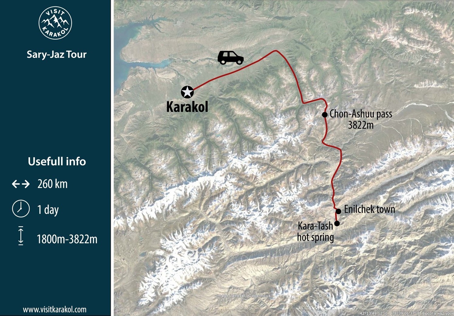 Route of Sary-Jaz day trip